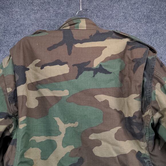 U.S. Military Cold Weather Coat W/ Liner Woodland Camo Green Brown SZ XL Vintage - Picture 10 of 16